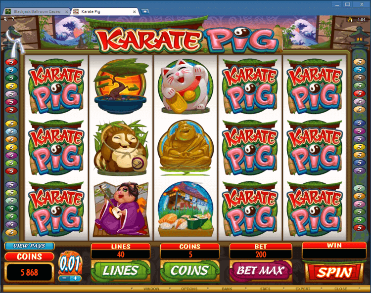 slot machine karate pig microgaming