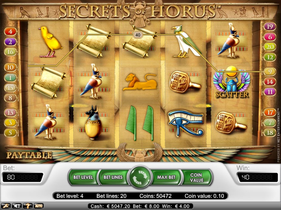 slot machine the secrets of horus