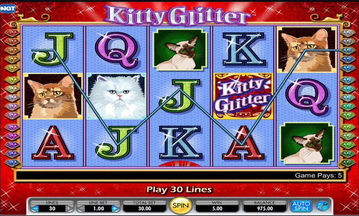 griglia slot machine glitter kitty